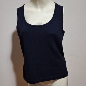 NWT St John Sport Elegant Blavk Sleeveless Tank Top Size S